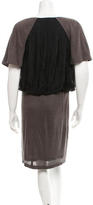 Thumbnail for your product : Robert Rodriguez Silk Accented Cut-Out Dress