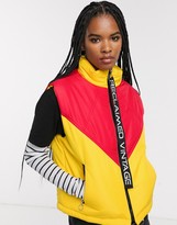 Thumbnail for your product : Reclaimed Vintage inspired puffer vest in colourblock