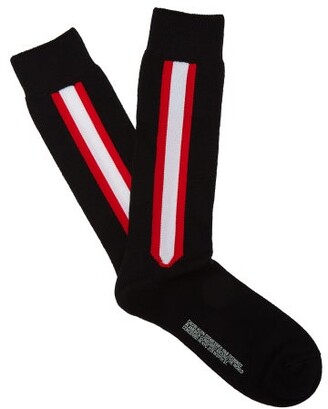 Calvin Klein Striped Wool-blend Socks - Black