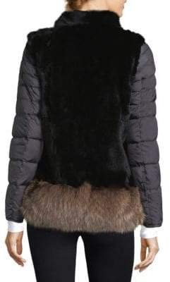 Post Card Reversible Quilted Fur Jacket