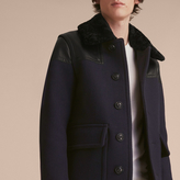 Thumbnail for your product : Burberry Pea Coat with Detachable Shearling Topcollar