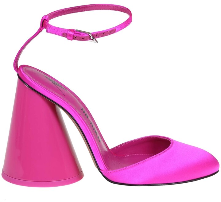 fuchsia satin heels