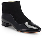 Thumbnail for your product : Giorgio Armani Suede & Patent Leather Flat Ankle Boots