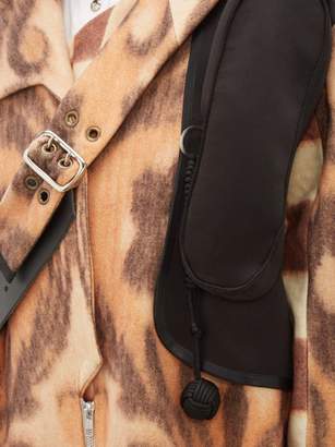 BEIGE Chopova Lowena - Leather-strap Wool-blend Coat - Womens