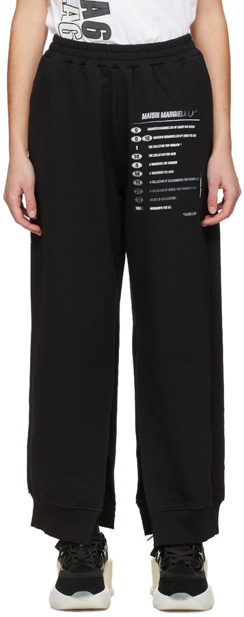 MM6 MAISON MARGIELA SSENSE Exclusive Black Split Leg Logo Lounge Pants -  ShopStyle Joggers & Sweats