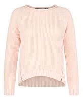 Thumbnail for your product : New Look Teens Shell Pink Ribbed Double Zip Front Jumper