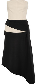 Balenciaga Asymmetric cotton-canvas and crepe dress