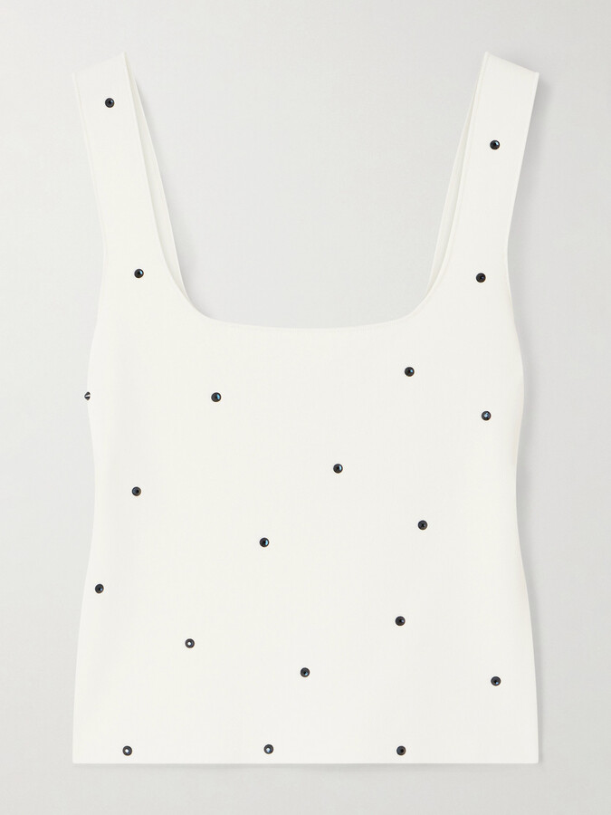 Altuzarra Baz Crystal-embellished Jersey Tank - Ivory