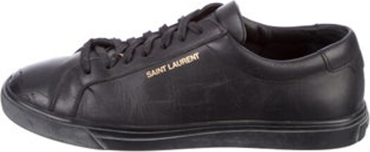 Saint Laurent Leather Low Top Sneakers Black Round-Toes Lace-Up Closure at Uppers Unfortunately due to restrictions this item may not be eligible for shipping in all areas.