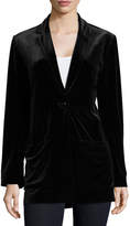 Thumbnail for your product : Joan Vass Velvet Button-Front Jacket