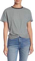Thumbnail for your product : Lush Striped Short Sleeve Gather Front Tee