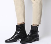 Thumbnail for your product : Office Adore Side Zip Casual Boots Black Croc Eather