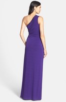 Thumbnail for your product : Laundry by Shelli Segal Embellished One-Shoulder Jersey Gown (Petite)