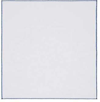 Simonnot Godard Men's Contrast-Edge Cotton-Linen Pocket Square - Blue