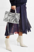 Thumbnail for your product : Balenciaga Classic City Metallic Textured-leather Tote - Silver