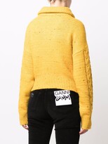 Thumbnail for your product : Ganni Half-Zip Cable-Knit Jumper