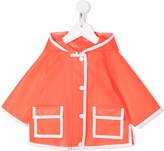 Thumbnail for your product : Bonpoint Ribbon-Trim Hooded Raincoat