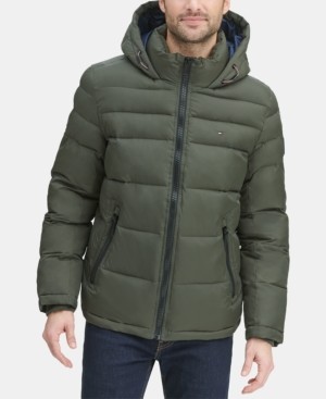 mens olive puffer jacket
