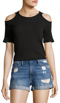Thumbnail for your product : Frame Denim Variegated Cutout Short-Sleeve Tee