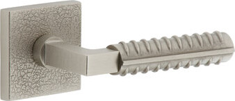 Viaggio Quadrato Leather Texture Rosette Passage (Hall & Closet) with Contempo Lever