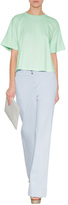 Thumbnail for your product : Jil Sander Navy Stretch Cotton Chambray Wide Leg Pants