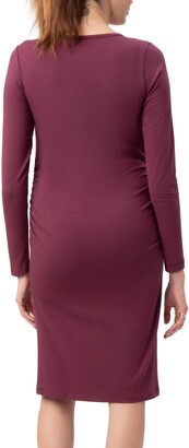 Stowaway Collection Sunburst Long Sleeve Body-Con Maternity Dress
