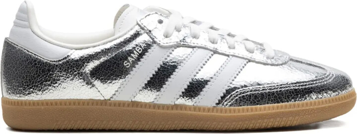 adidas Samba OG "Silver Metallic Cracked Leather" sneakers