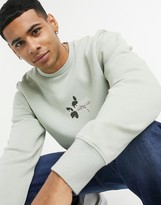 Thumbnail for your product : Topman collateral print sweat with back print in sage