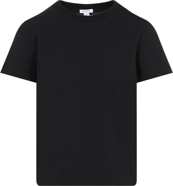 Alaia Logo Embroidered Crewneck T-Shirt