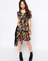 Thumbnail for your product : Fallen Star Printed Skater Dress With Fluted Hem