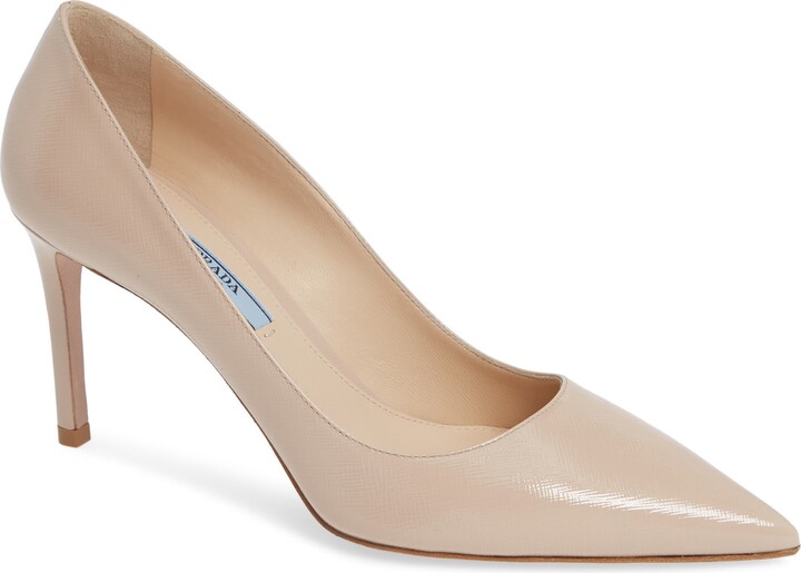prada pointy toe pump cipria