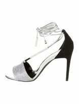 Silver Wrap Around Ankle Heels | Shop the worldâs largest collection of fashion | ShopStyle