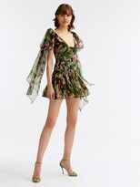 Thumbnail for your product : ODLR Mixed Botanical Tie-Strap Mini Dress