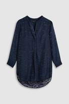 Thumbnail for your product : Next Womens Live Unlimited Navy Jacquard Burnout Blouse