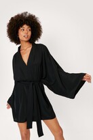 Thumbnail for your product : Nasty Gal Womens Kimono Sleeve V Neck Wrap Mini Dress