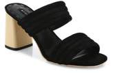 Thumbnail for your product : Alice + Olivia Colby Suede Block Heel Slide Sandals