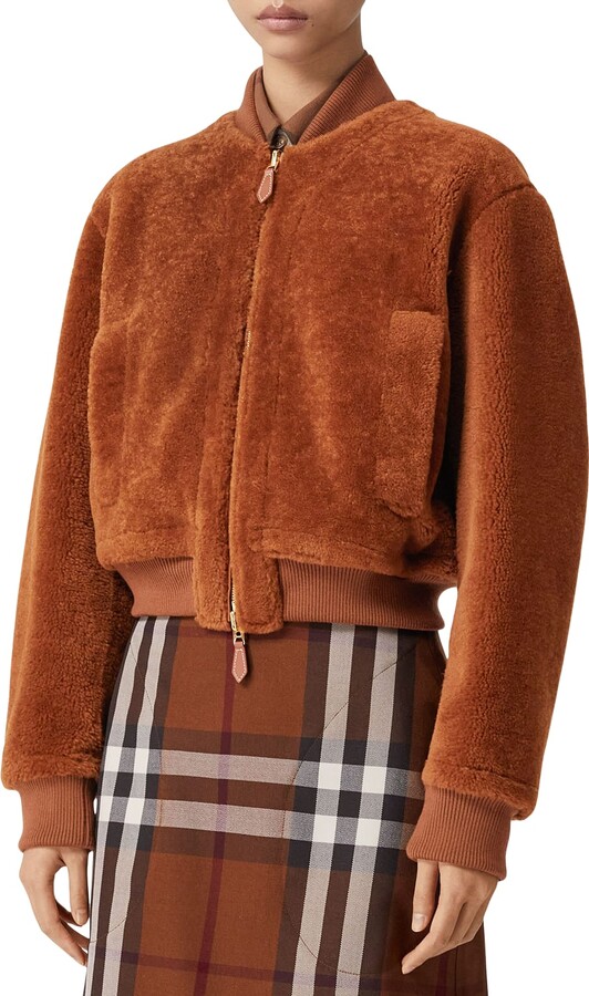 Burberry Shearling Bomber Jacket ShopStyle