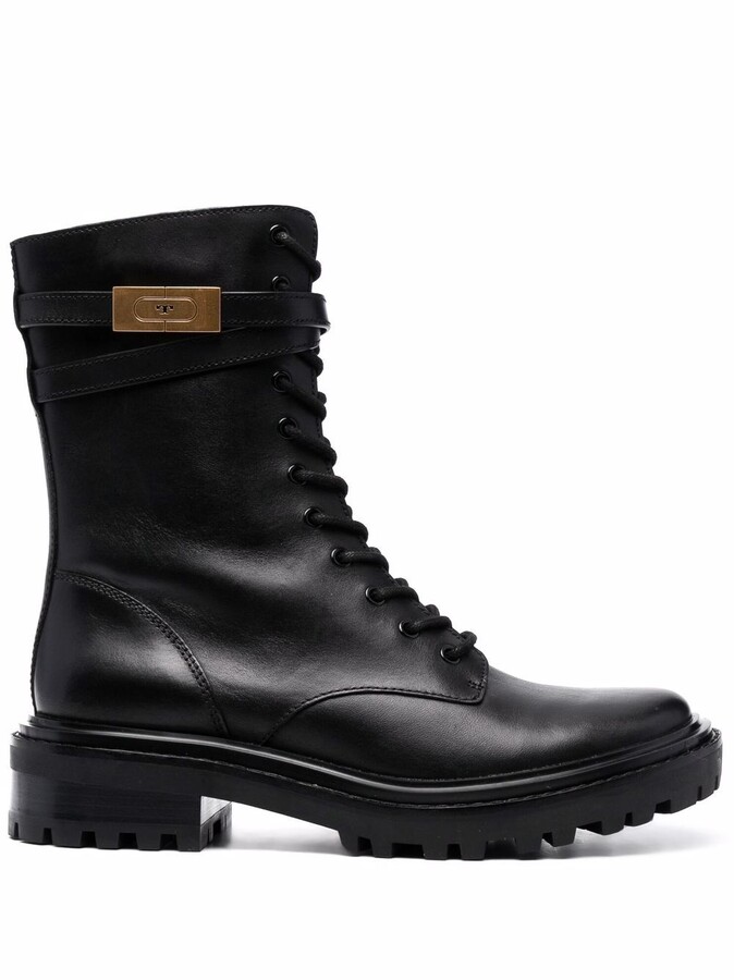 gold combat boots