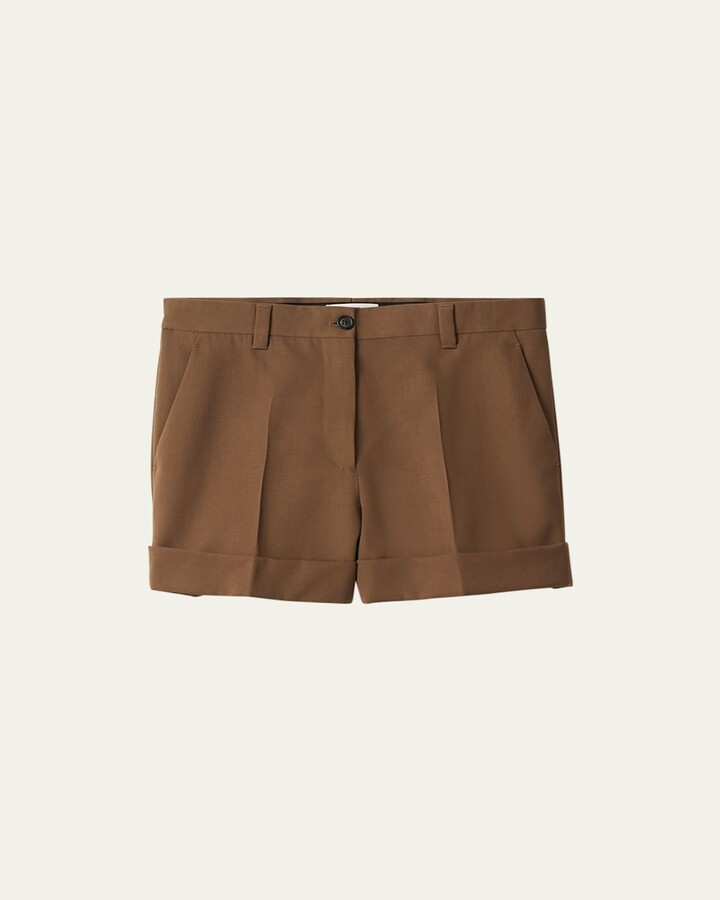 Logo Gabardine Low-Waist Bermuda Shorts