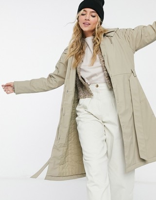 Rains W waterproof trench coat in beige 