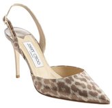 Thumbnail for your product : Jimmy Choo gold leather cheetah print 'Tilly' slingback pumps