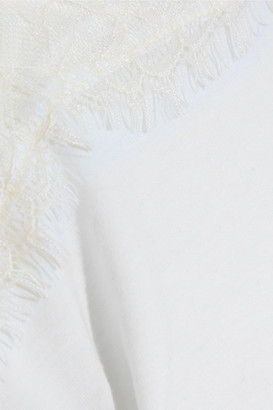 Clu Lace-Paneled Tencel And Wool-Blend Jersey T-Shirt