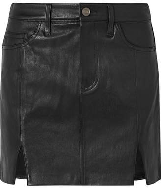 Current/Elliott Textured-leather Mini Skirt - Black