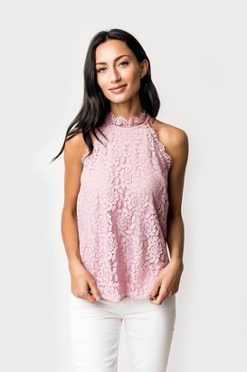 Gibson Lace Trim Sleeveless Top