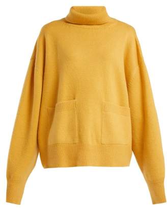 Raey Pocket Front Roll Neck Cashmere Sweater - Womens - Yellow