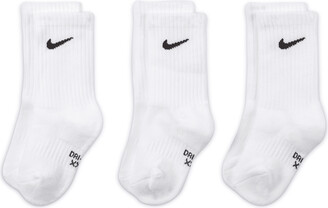 Nike Dri-FIT Little Kids' Cushioned Crew Socks (3 Pairs) in White