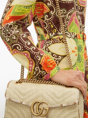 Gucci Floral-print Cotton-muslin Dress - Brown Multi