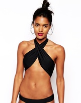 Thumbnail for your product : ASOS COLLECTION Cross Wrap Halter Bikini Top