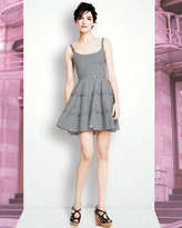 Thumbnail for your product : RED Valentino Micro-Check Spaghetti Strap Dress