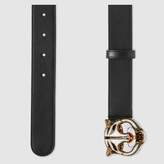 Thumbnail for your product : Gucci Leather belt with feline head